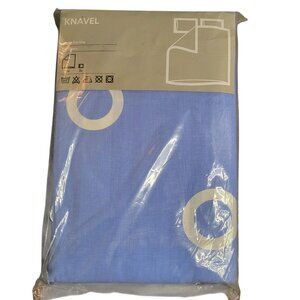 IKEA Knavel Full/Queen Duvet Cover & Pillow Shams Blue/ White Circles & Stripes